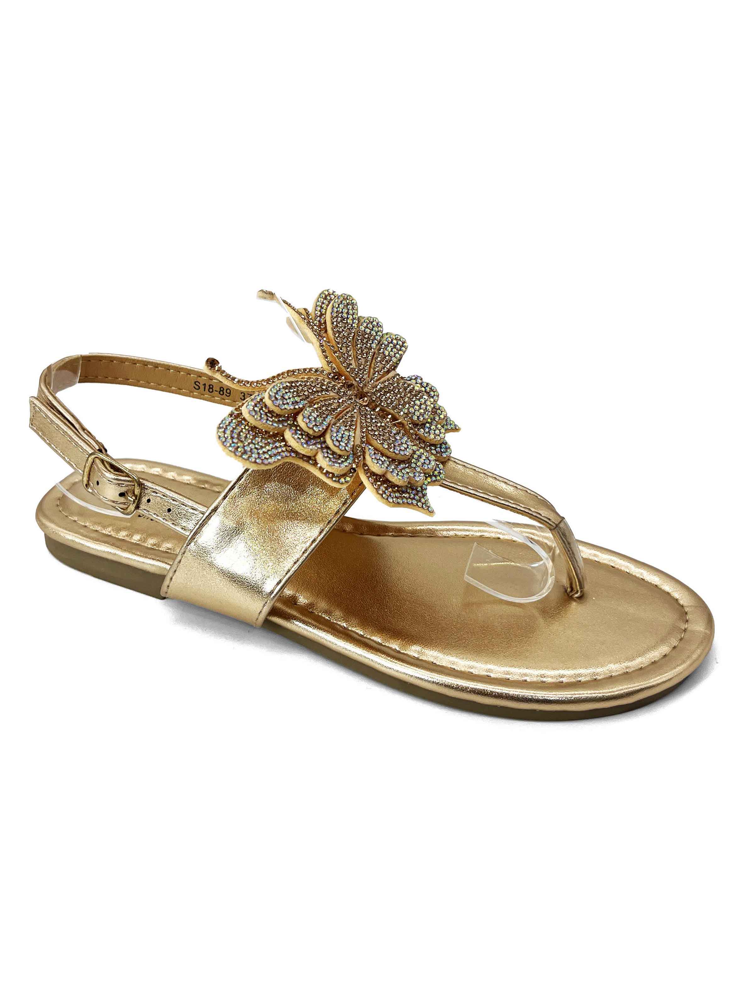 Lily - Søde sandaler med sommerfugl pyntet med similisten